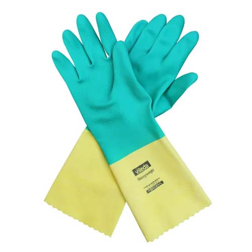 5 Vileda rukavice od latexa sa neoprenom, zelena/žuta, veličina XL - Image 1